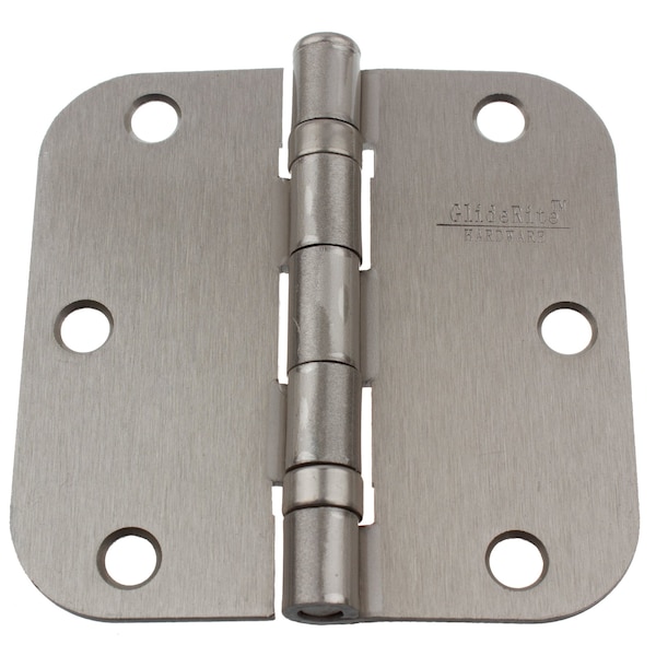 Gliderite Hardware 3-1/2 in. Satin Nickel Ball Bearing Door Hinge with 5/8 in. Corner Radius - 3558-2BB-SN 3558-2BB-SN-1 - main